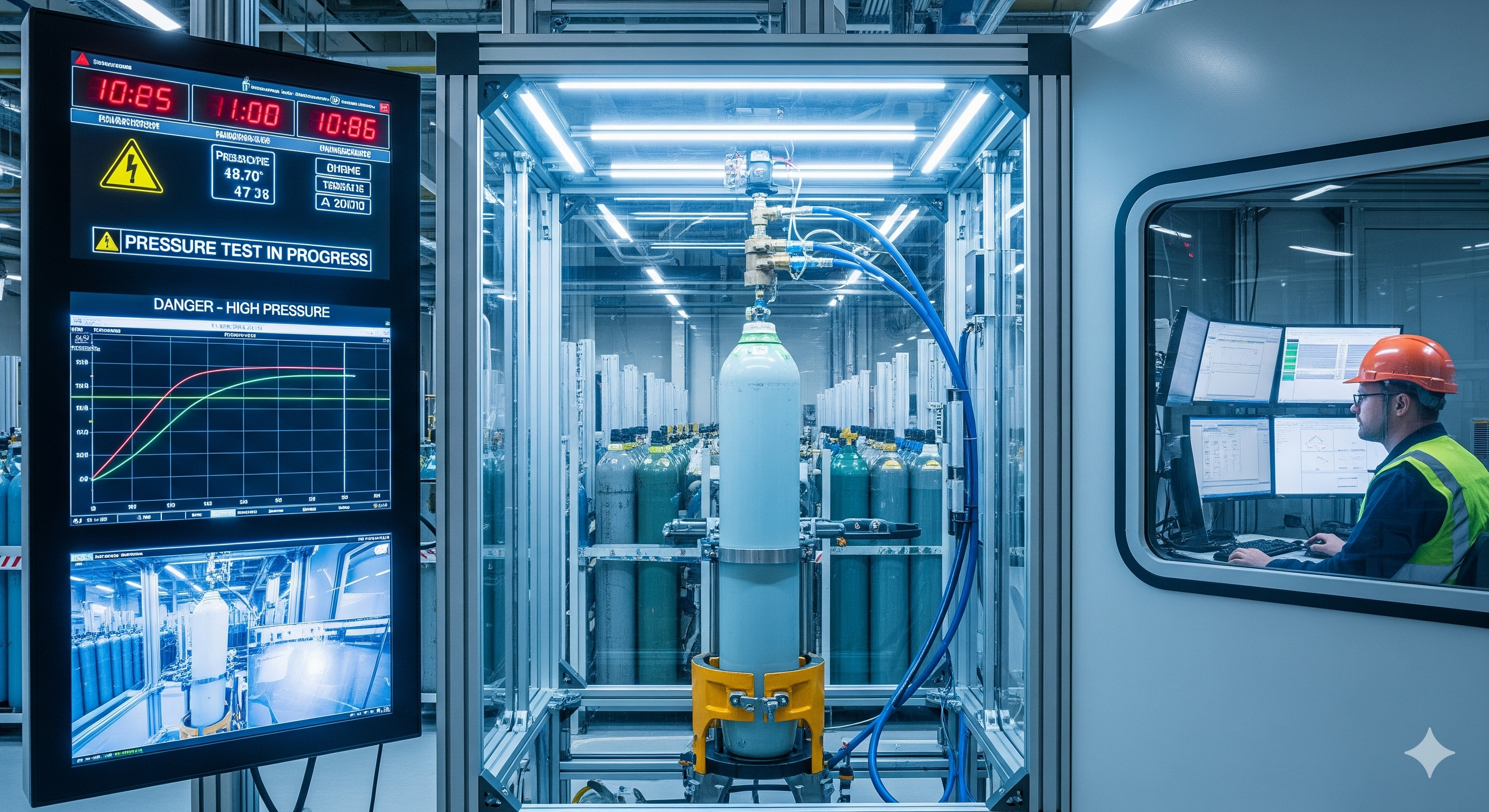 Hydrostatic test rig station